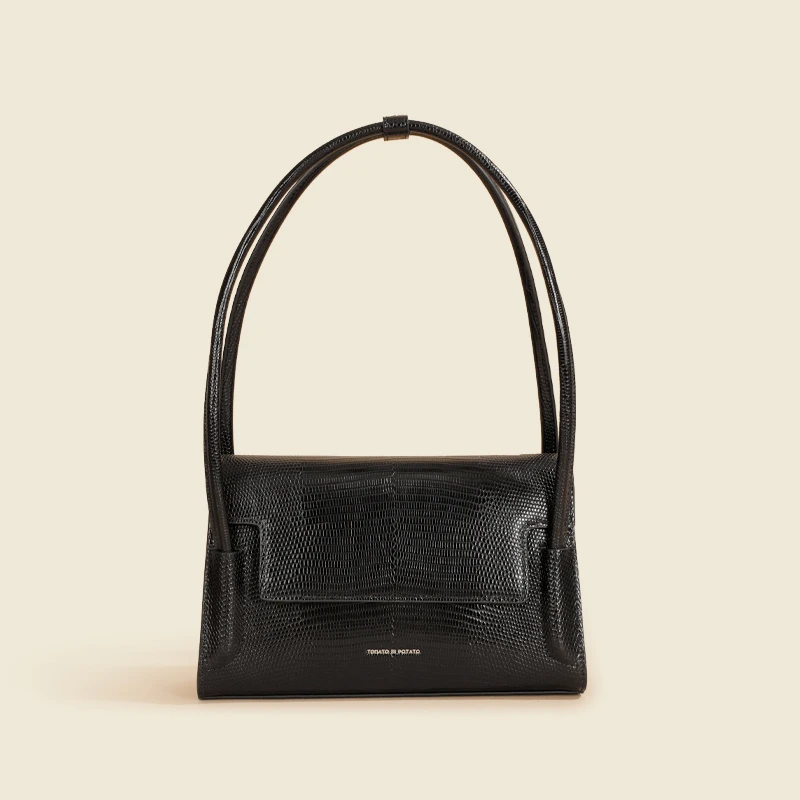 轻奢时尚百搭女士黑色小众通勤单肩腋下包包