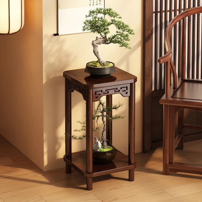 花架置物架阳台实木多层落地式家用客厅中式花台多肉绿萝花盆架子