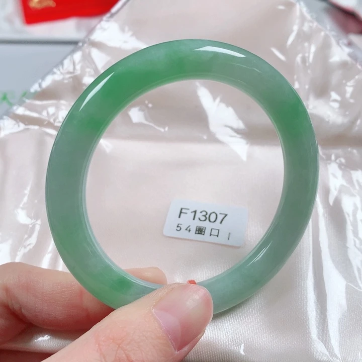 未镶嵌手镯翡翠缅甸天然A货翡翠手镯F1307圈口54