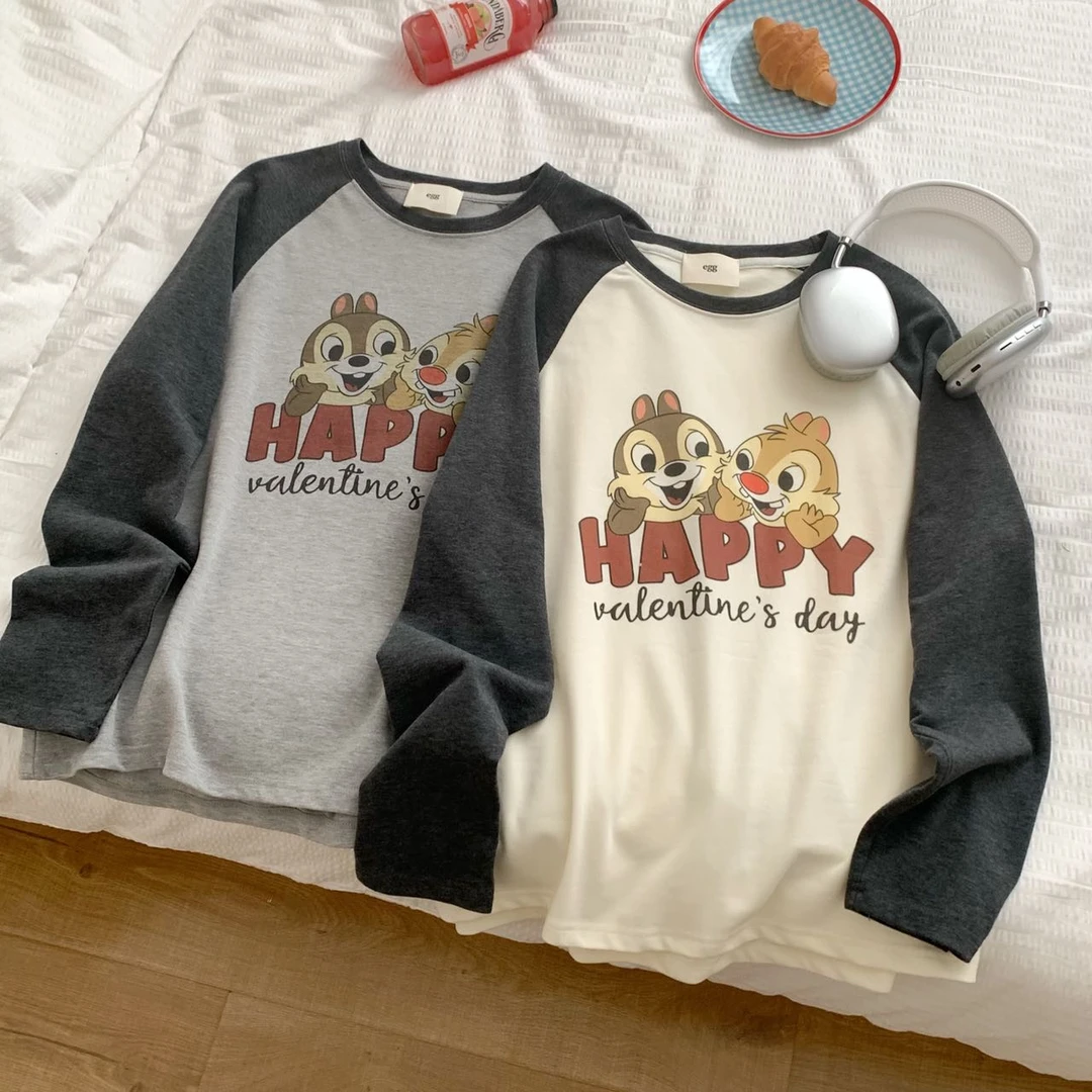 T恤Oversize慵懒韩系插肩袖齐齐蒂蒂印花