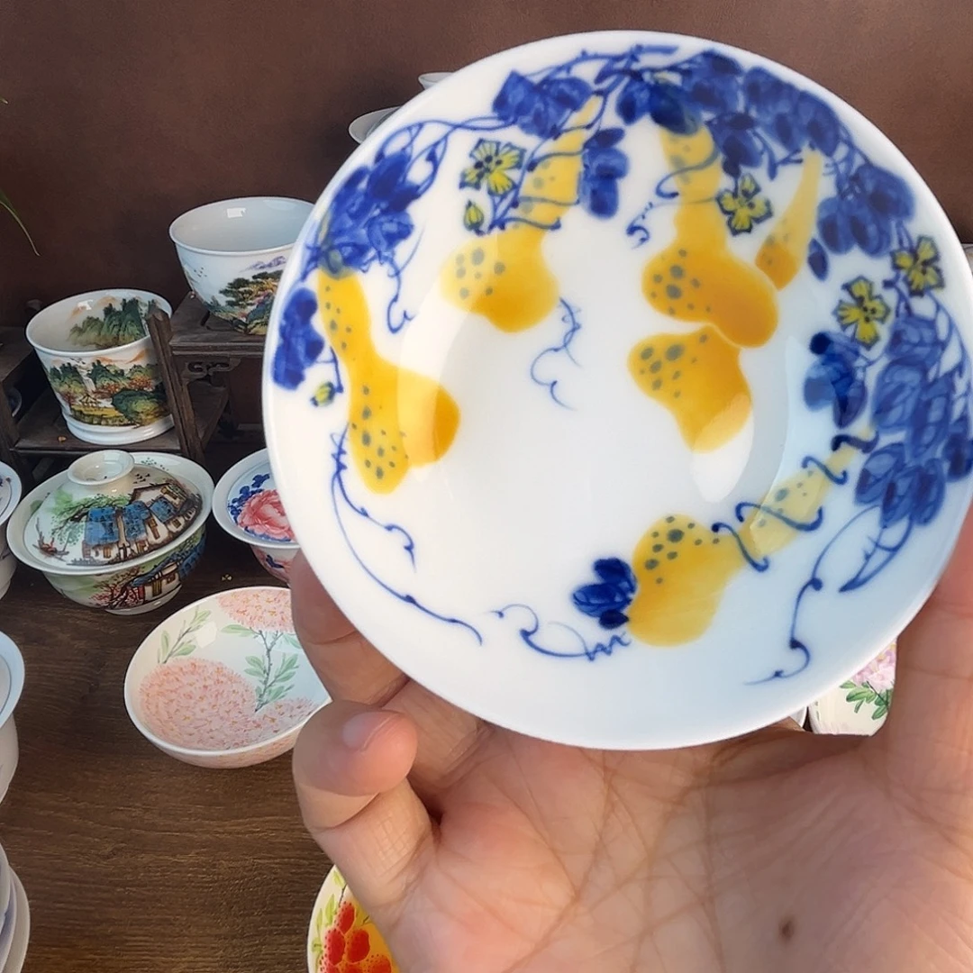 忠意堂釉下彩五福临门