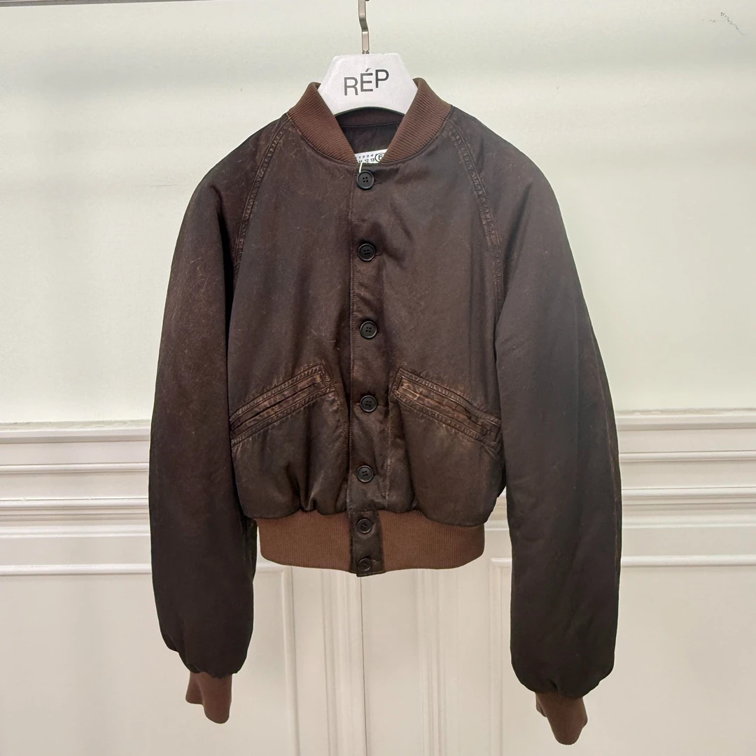 REP-MM6设计师品牌棕色立领棒球外套 25PF新品（NO退支持换码换款）