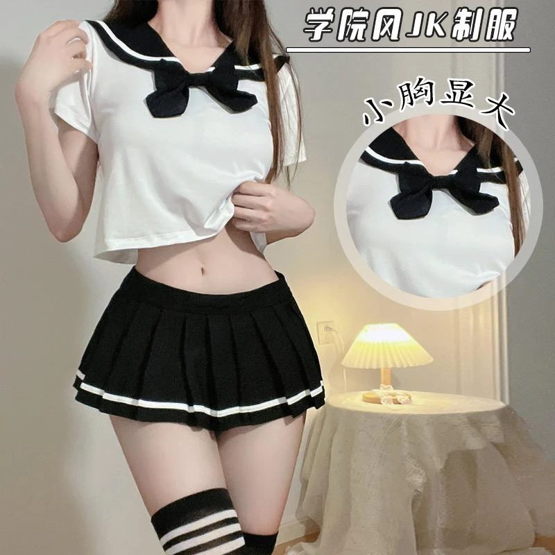 日系禁欲系清纯学生装超短裙战袍短款校服jk角色扮演制服约会战袍