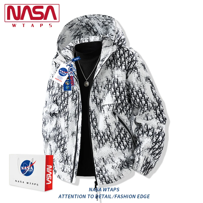 NASA WTAPS美式大码高级感设计夹克男士春秋季碎花长袖休闲外套男