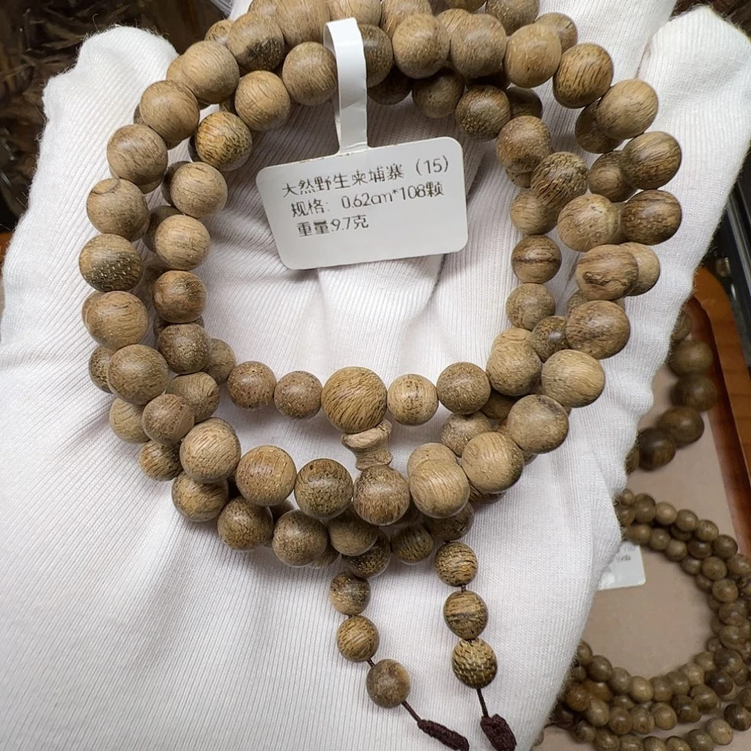 沉香手串天然野沉香柬埔寨0.62cm108颗9.7克