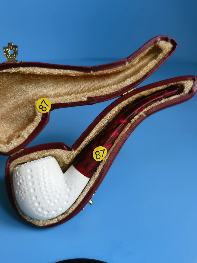 87号进口的土耳其海泡石原石纯手工雕刻烟斗