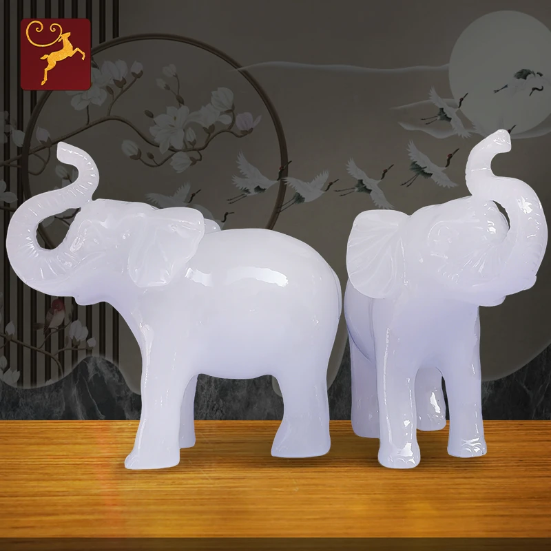 家居大象摆件一对吸水大象创意招财小象工艺礼品办公室桌面装饰品