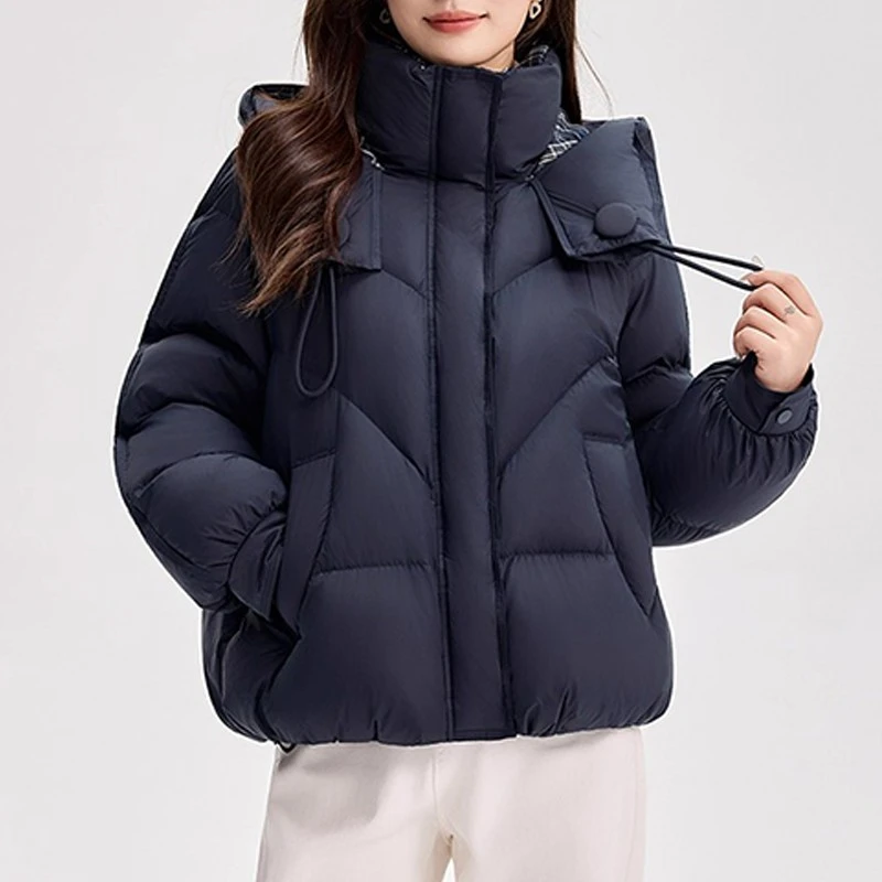 短款棉服女2025年冬季新款韩版时尚百搭宽松加厚保暖连帽棉袄外套