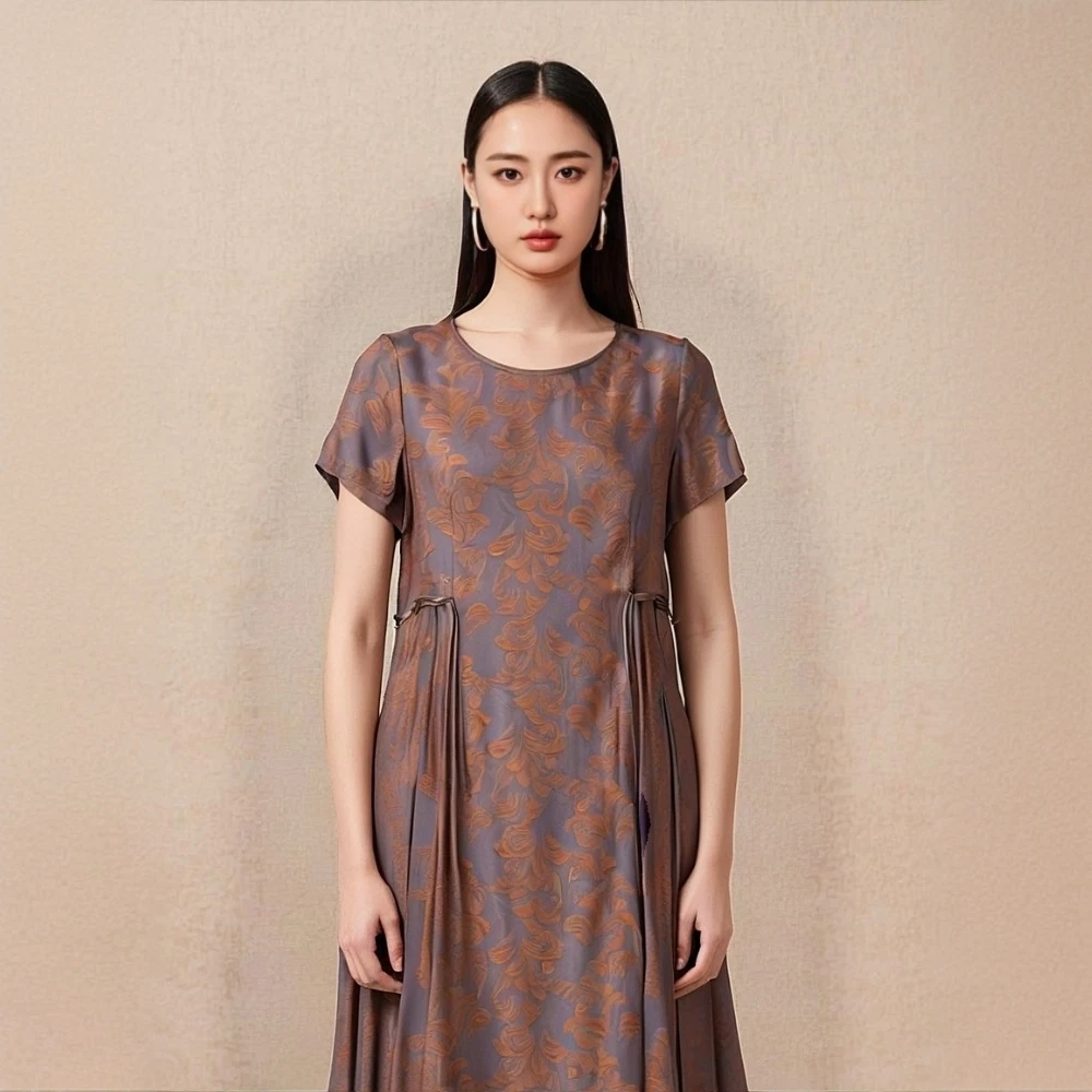 祥好服饰  夏季气质休闲胖姐姐连衣裙 7257