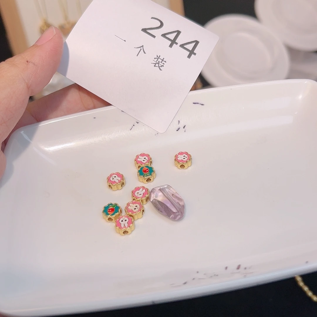 紫晶珠宝半成品银S925镀金镶嵌244