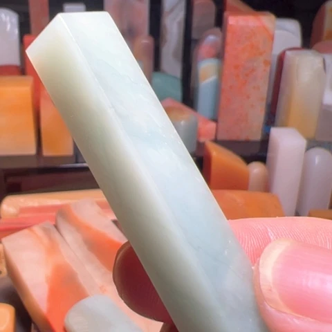 寿山石印石天青石印石印章