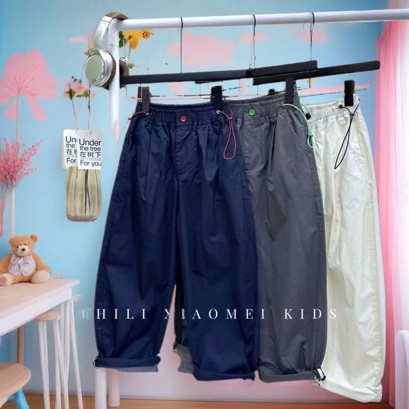 2025新款夏季薄款男童款速干裤工装百搭宽松弯刀休闲裤防蚊纯色潮