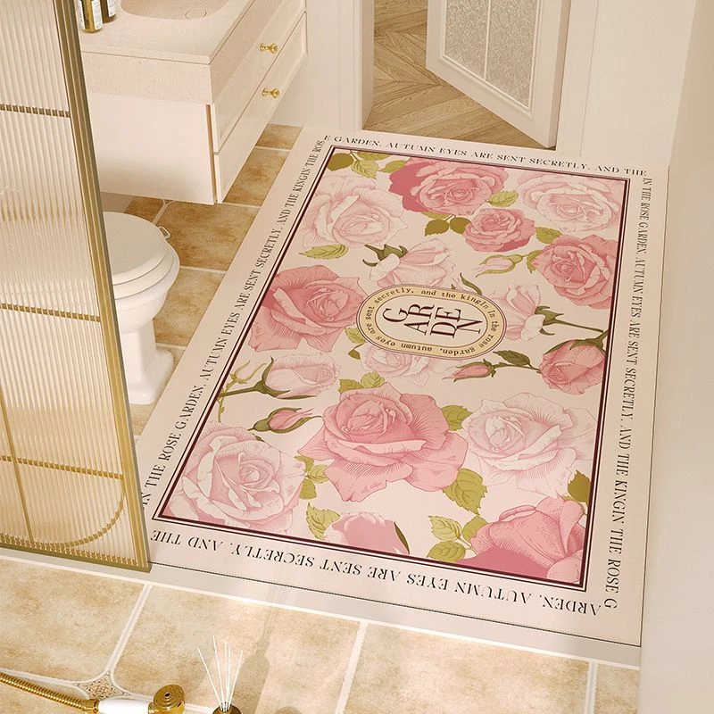 【多彩选择】花朵卫生间地垫浴室硅藻泥吸水垫子厕所洗手间脚垫洗漱