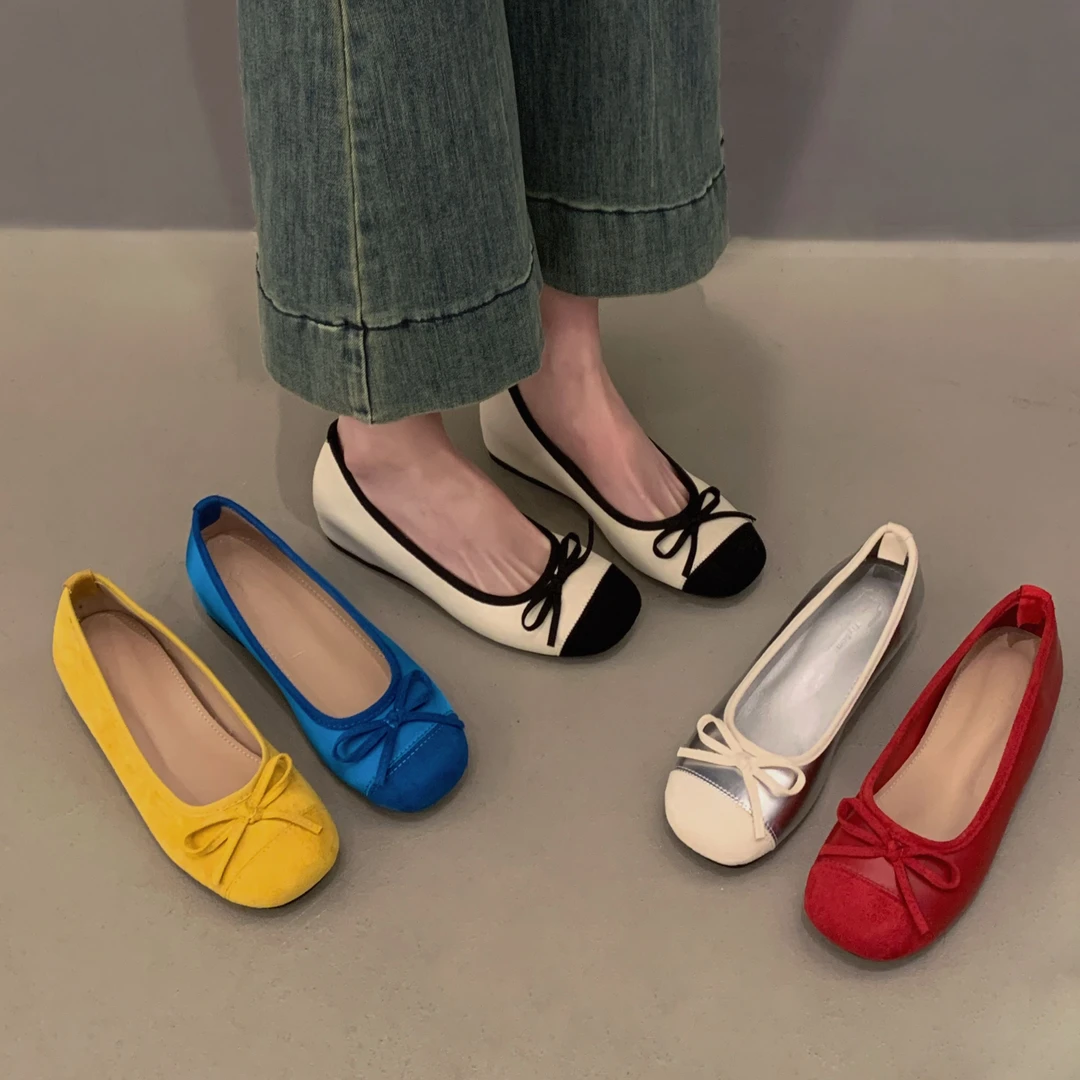 贾不假复古法式单鞋女2025早春新款百搭浅口软底内增高圆头玛丽珍