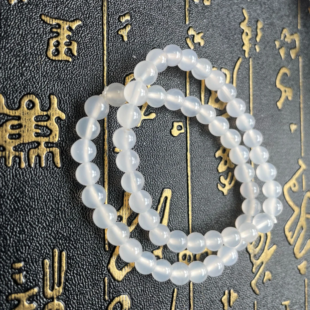 天然玛瑙白月光手串