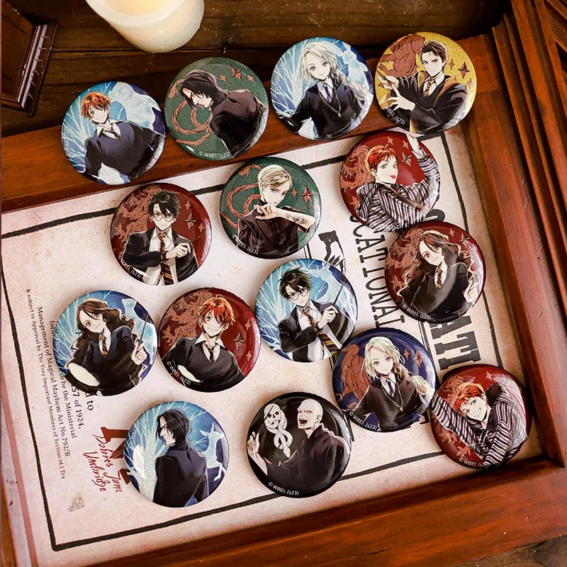 正版哈利波特卡通形象学院人物马口铁徽章盲盒