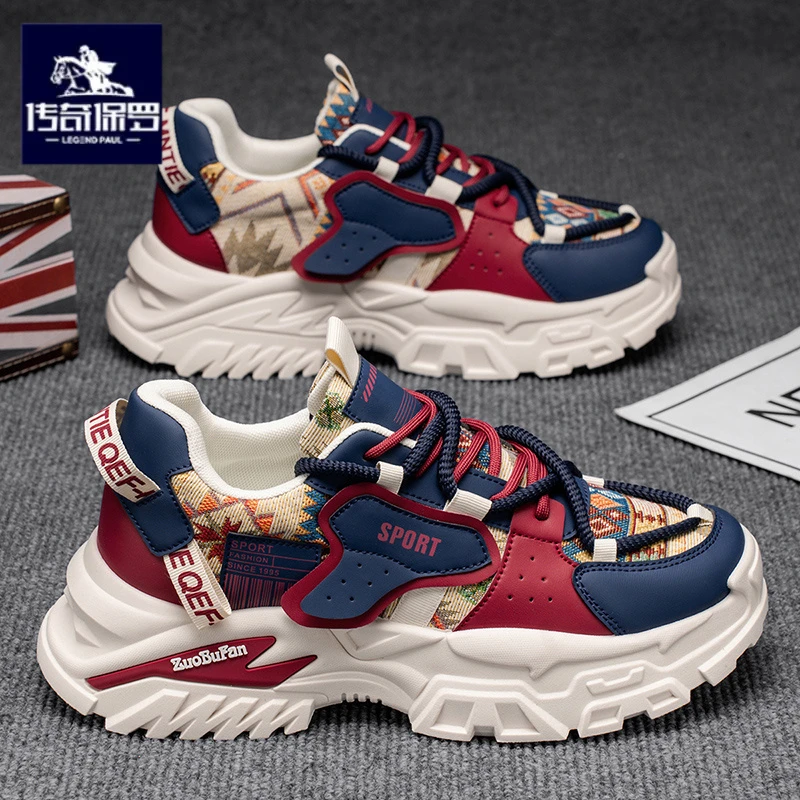 传奇保罗正版网红爆款男鞋冬季百搭休闲运动鞋男士跑步厚底老爹鞋