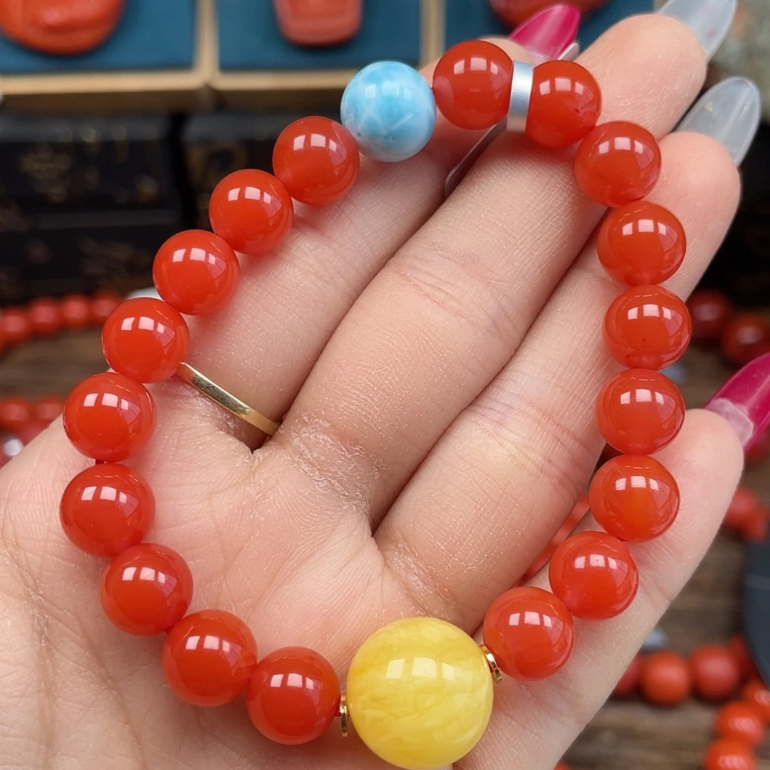 南红玛瑙未镶嵌手串精品放漏 保山杨柳乡diy 卡8mm+