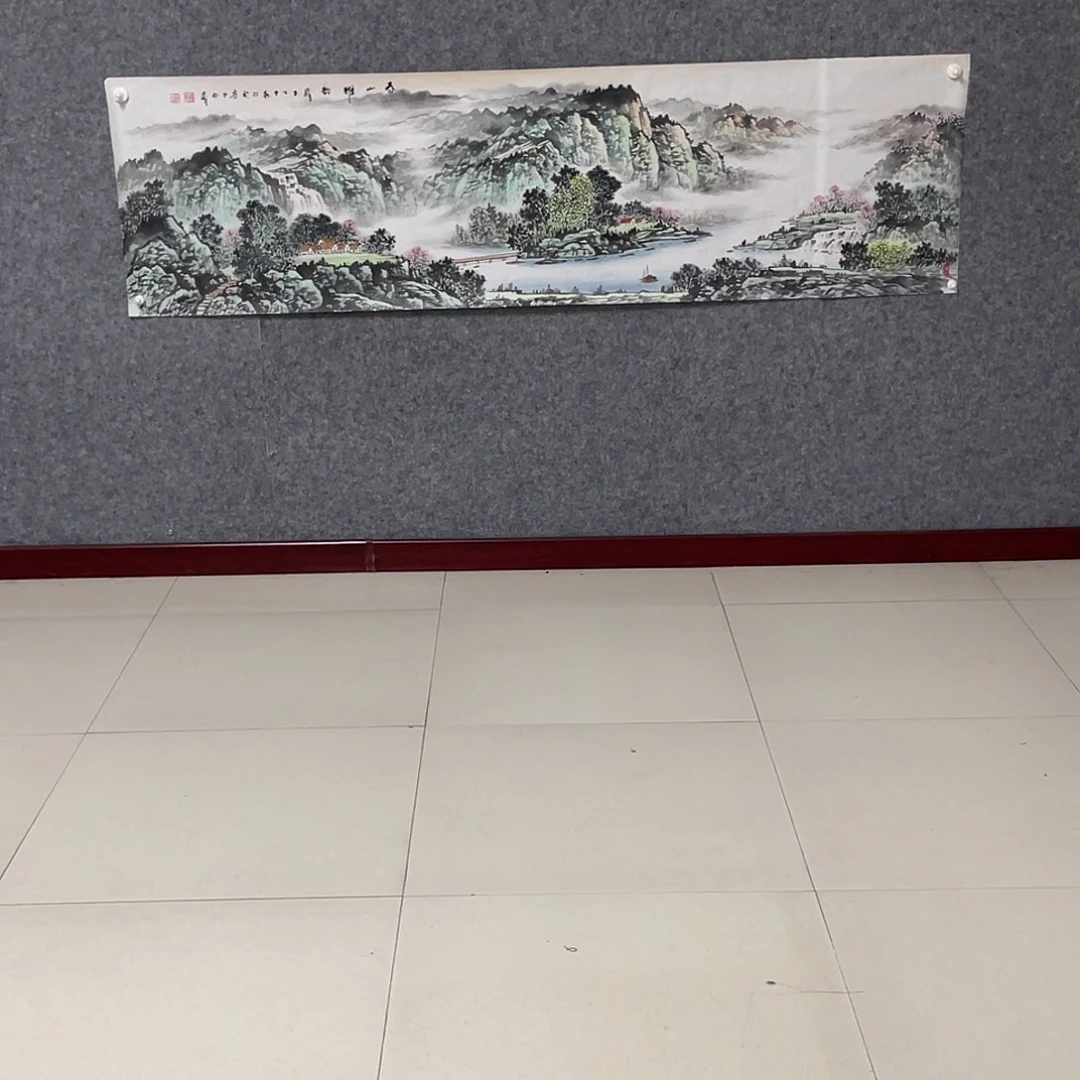 国画六尺对开180.50画芯 捡漏