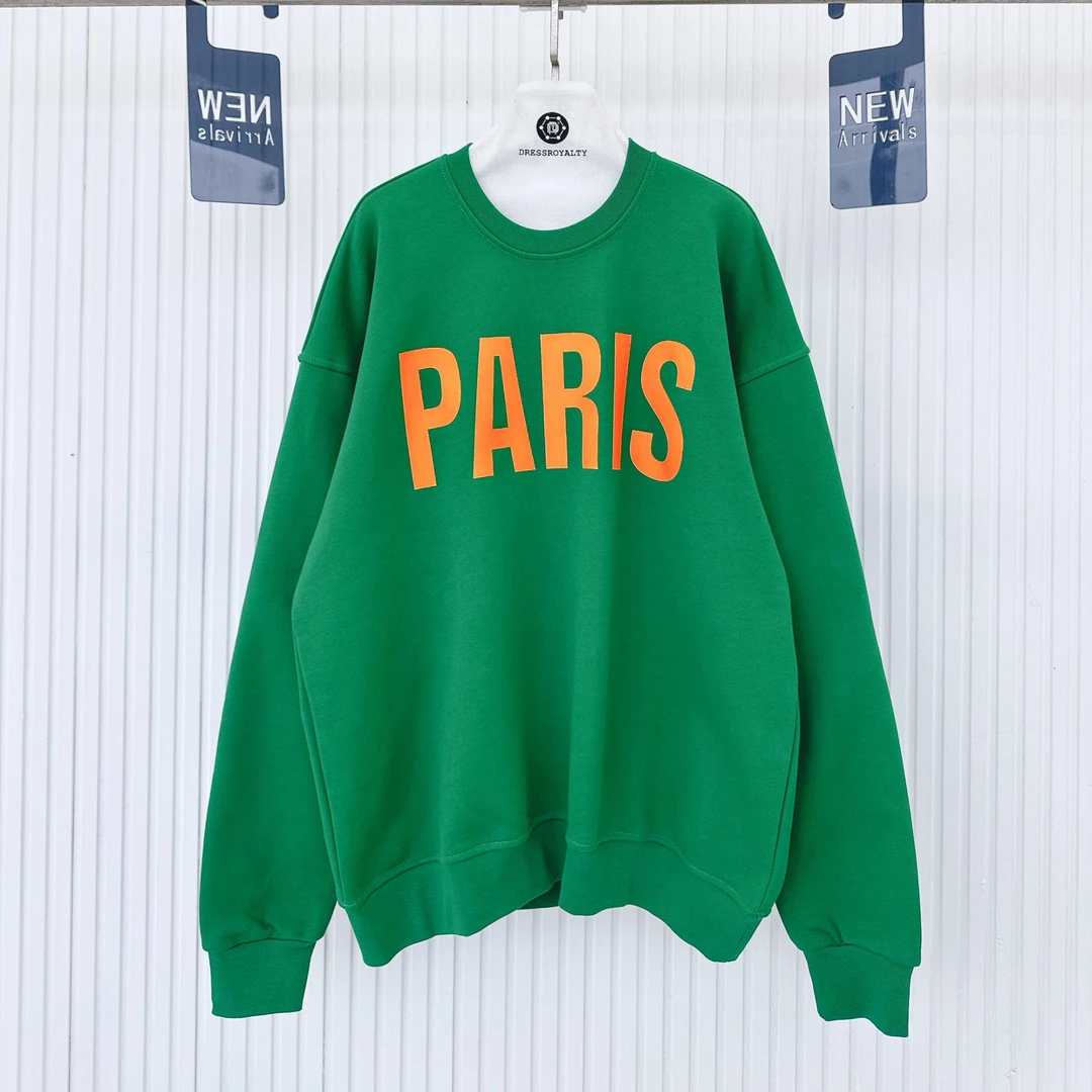 荧光PAIRS圆领卫衣男女同款宽松百搭上衣-D0341