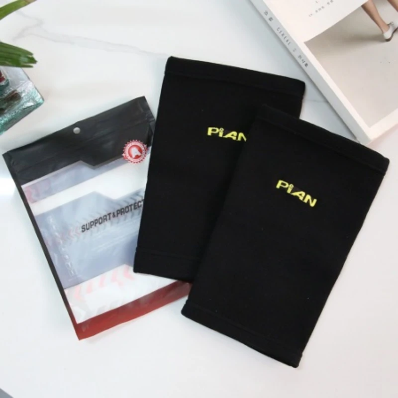 无刺绣款！高弹力贴合防护支撑运动减压护膝 针织超级厚