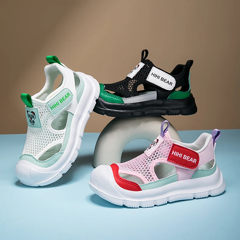 【溯溪鞋】嗨嗨熊2025夏季男女童单网镂空透气多巴胺百搭运动鞋