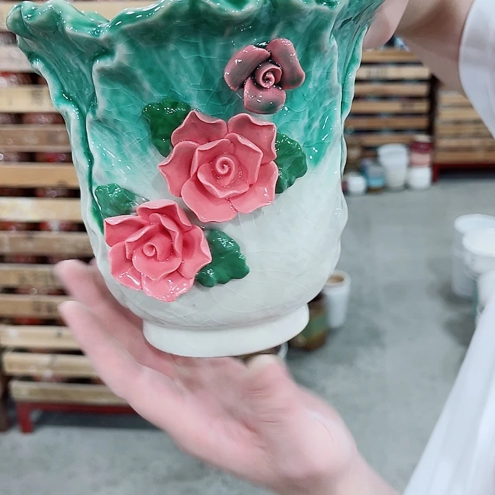 有孔，凑10元包邮陶瓷花盆发货！