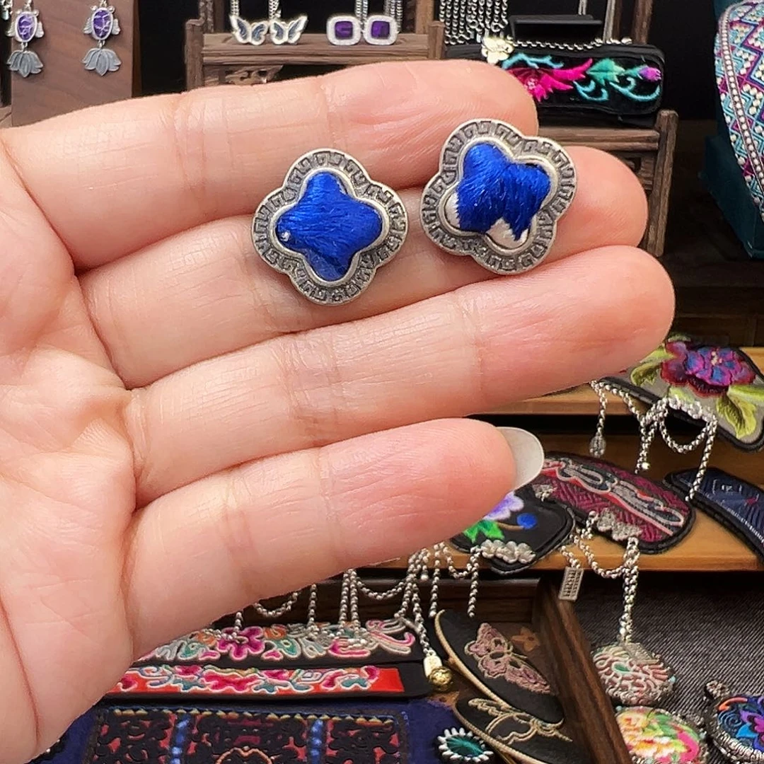 织绣手工刺绣工艺品925银