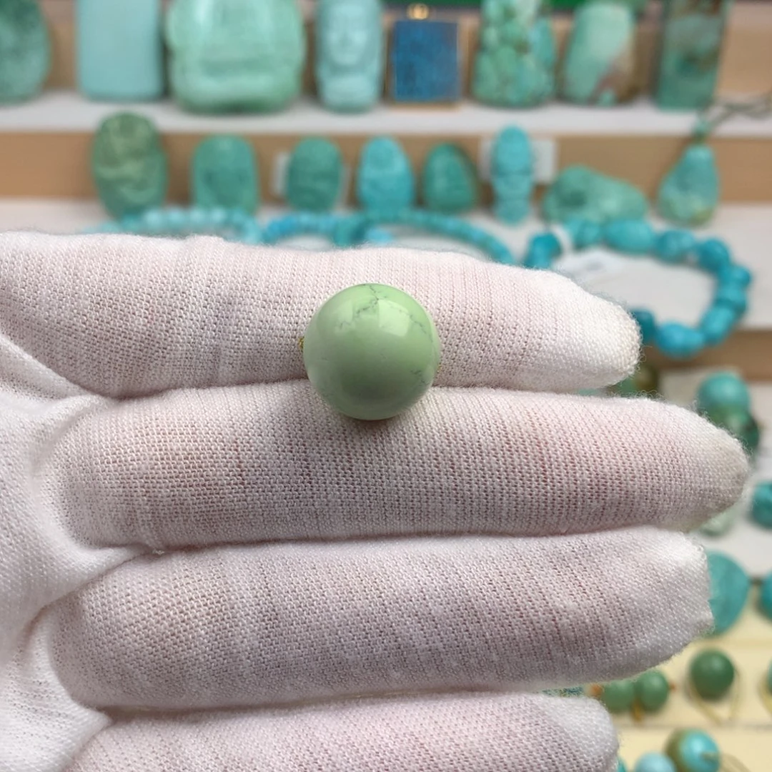 未镶嵌绿松石珠宝奇石14.4mm