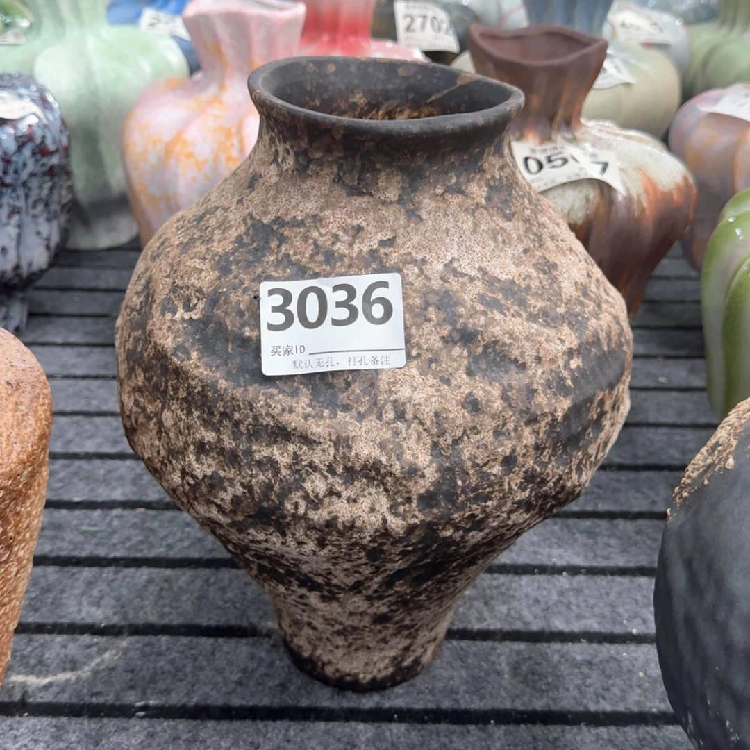 摆件云*景德镇高温花瓶编号3036高35口10默认无孔