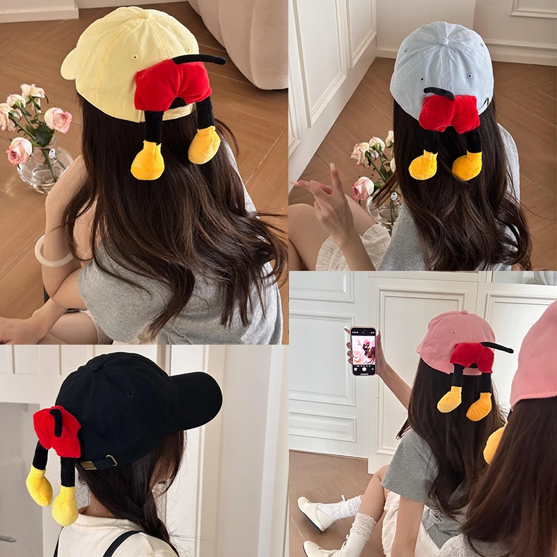 米奇屁股帽子女款2025新款棒球帽显脸小适合方圆脸卡通米奇尾巴帽