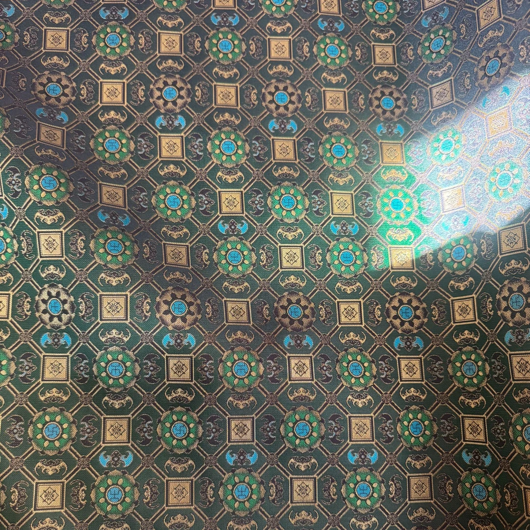 陆美英绿色八大晕宋锦面料