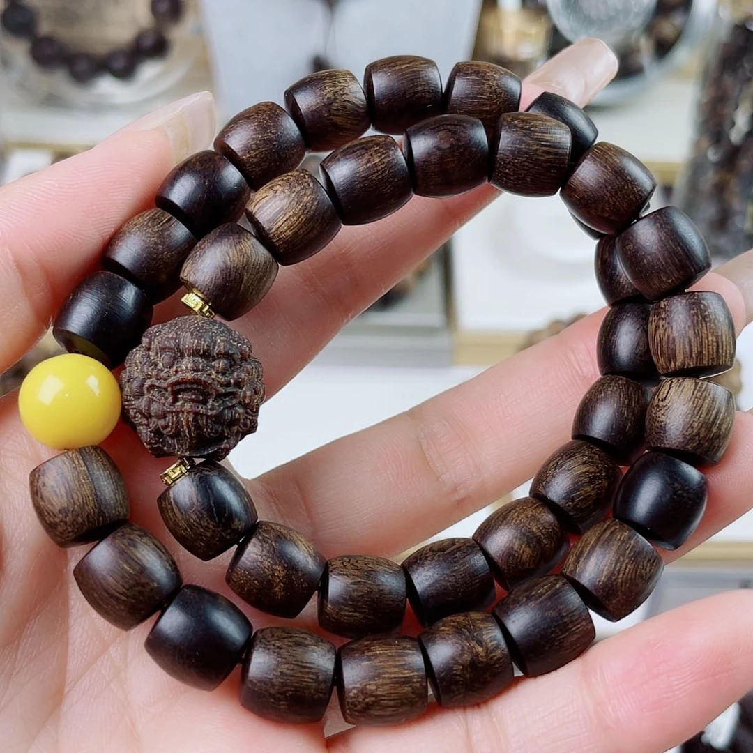 手串沉香越南富森红土沉玉化老料满瘤疤1.0