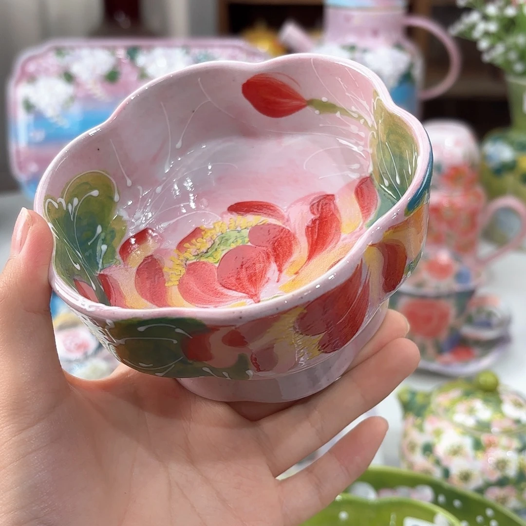 景德镇手绘高温釉下彩陶瓷茶具