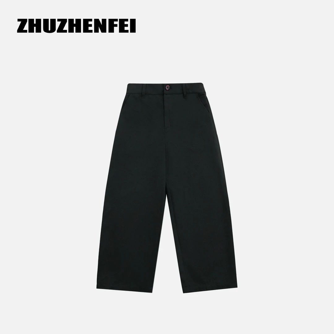 ZHUZHENFEI【弧光掠影】舒适宽松百搭简约风休闲弯刀裤Z353054