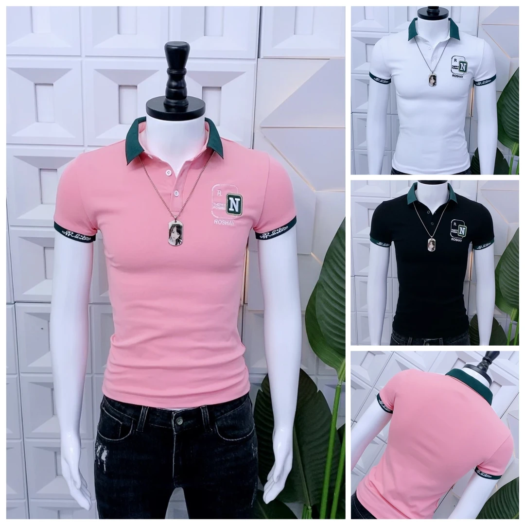 男士夏季新款翻领短袖时尚潮流修身个性男款T恤爆款短袖POLO衫