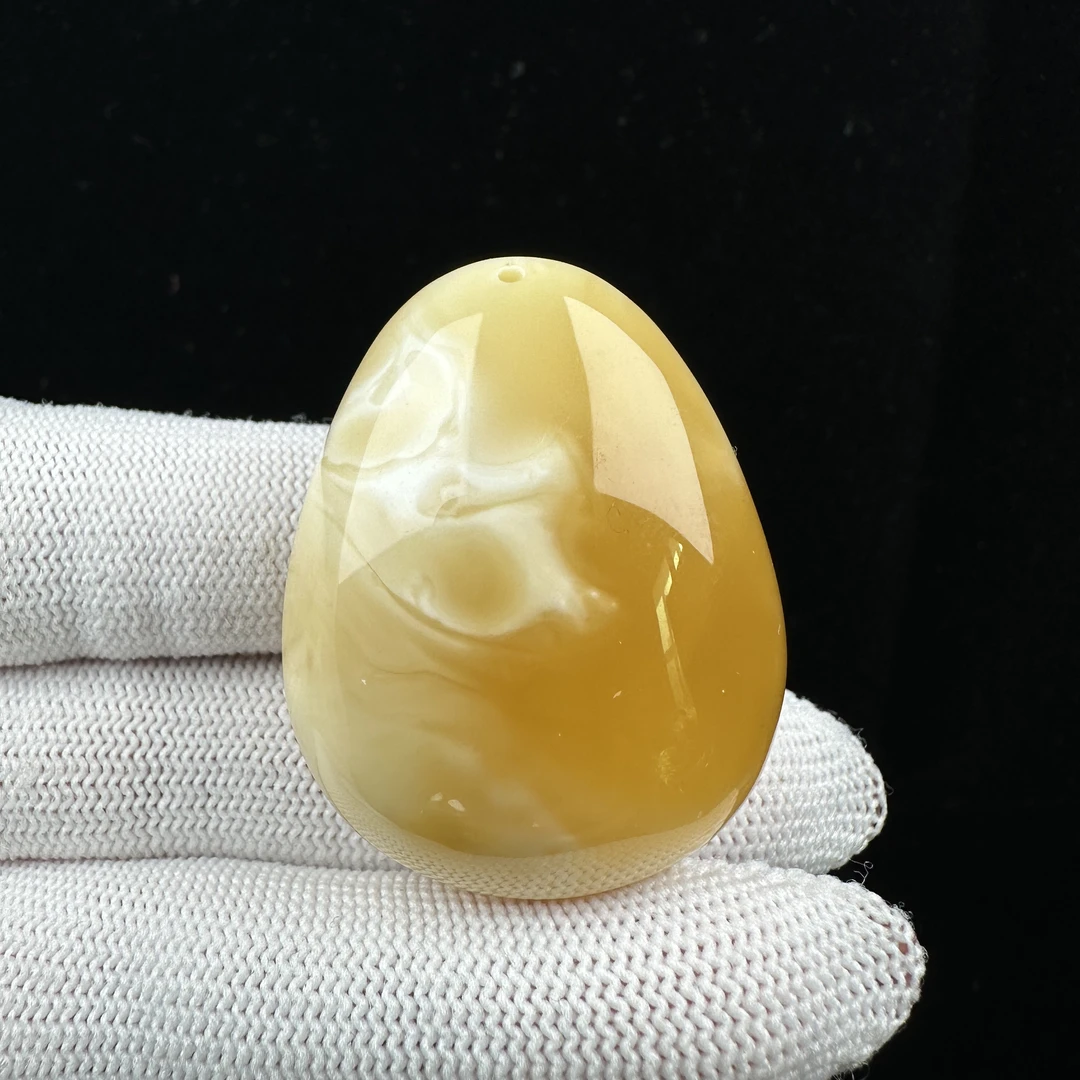 Y2121天然原矿蜜蜡水滴31x40x18mm 13.2克抖音基地质检发货