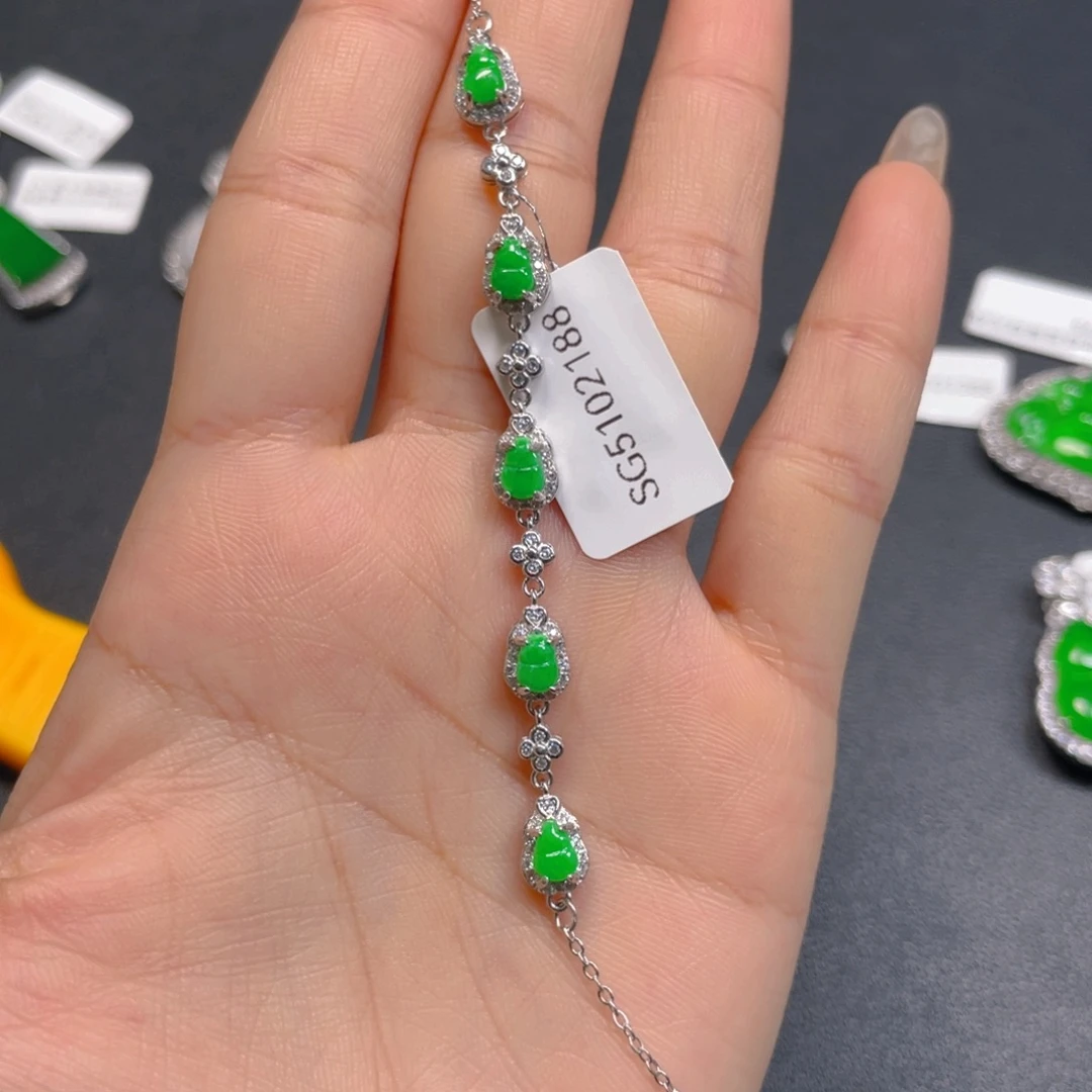 翡翠银S925镶嵌吊坠(不含链)