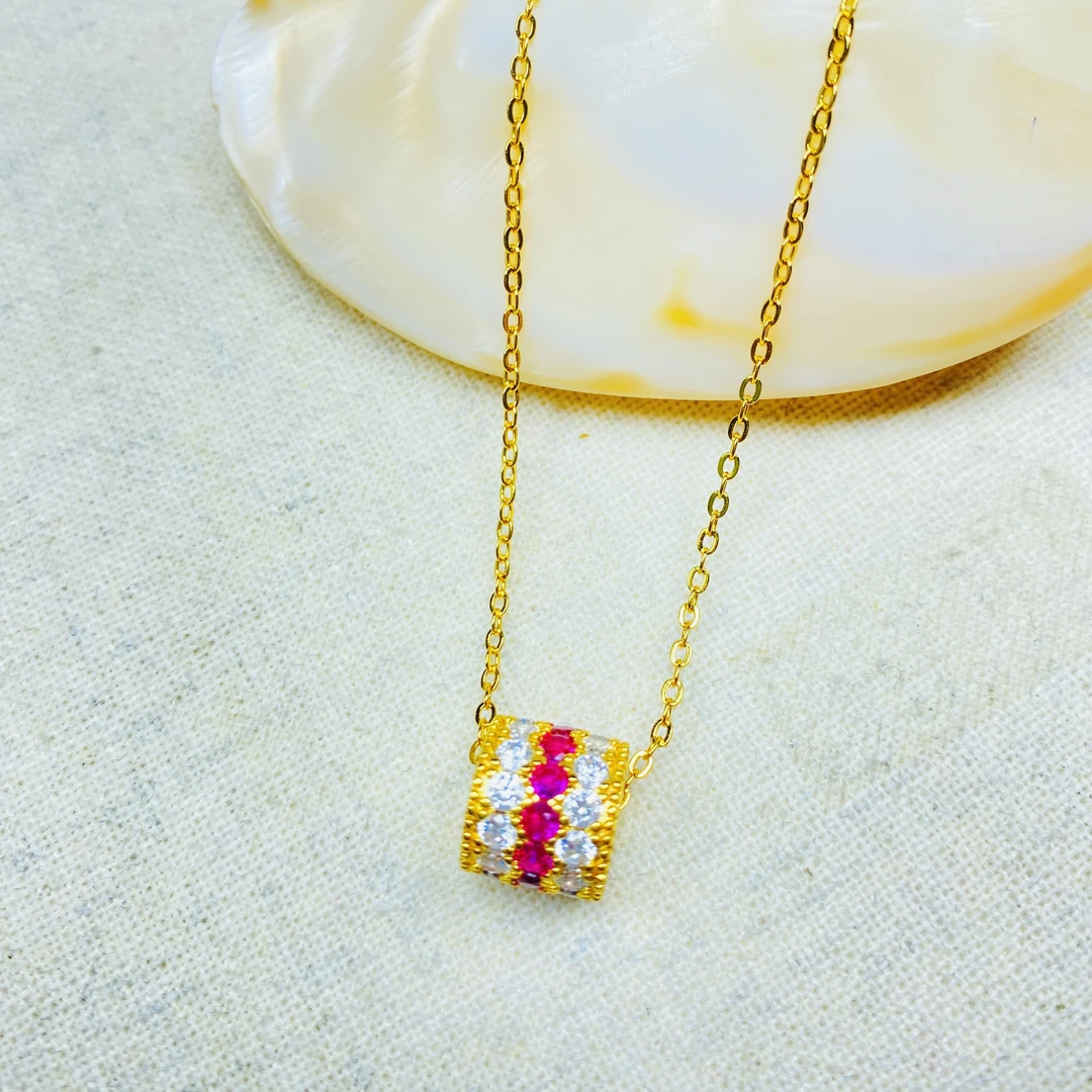 项链 项链 爆款K4107经典黄色三排路路通项链多样性发货48428