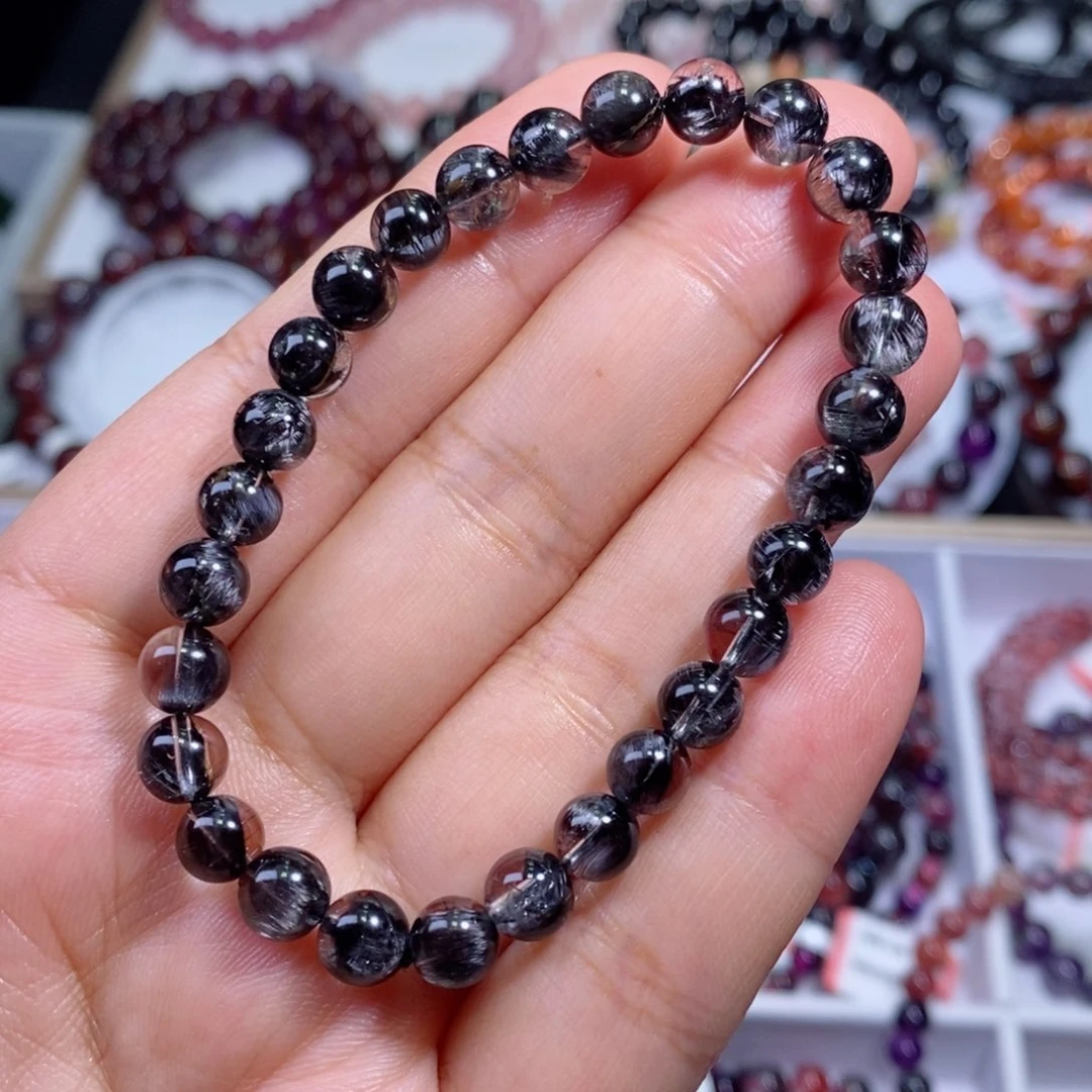 水晶手链未镶嵌在****馊黑银钛