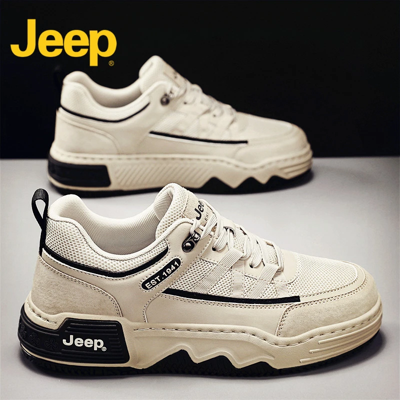 JEEP吉普男鞋2025新款夏季透气高端运动网面爆款鞋子男士休闲板鞋