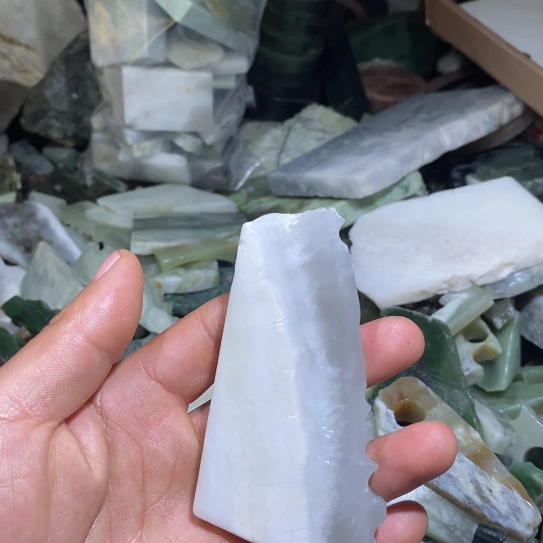 和田玉珠宝半成品未镶嵌安***头