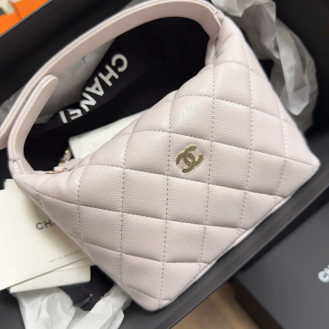 未使用 Chanel/香奈儿 澳海贝/25k紫粉色小logo饭盒包