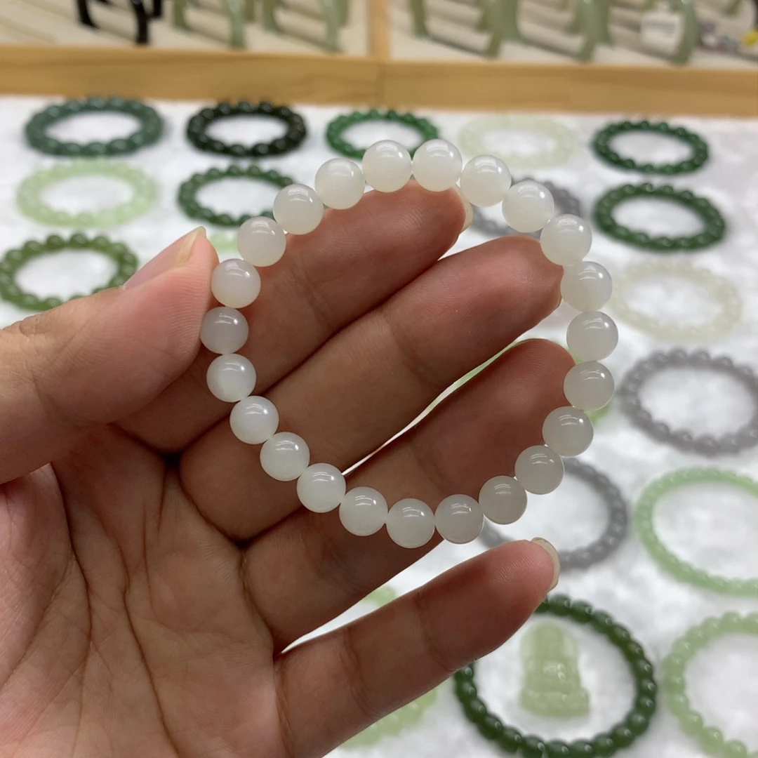 未镶嵌手串和田玉（白玉7.8）