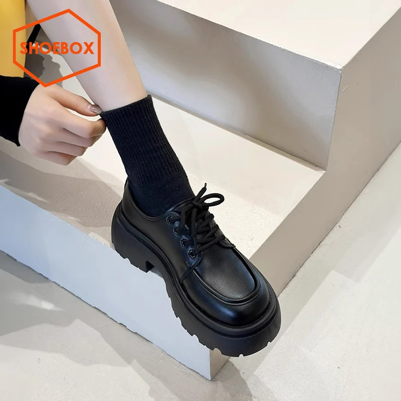 达芙妮集团旗下英伦风厚底乐福鞋女2025新款秋季复古百搭小皮鞋子