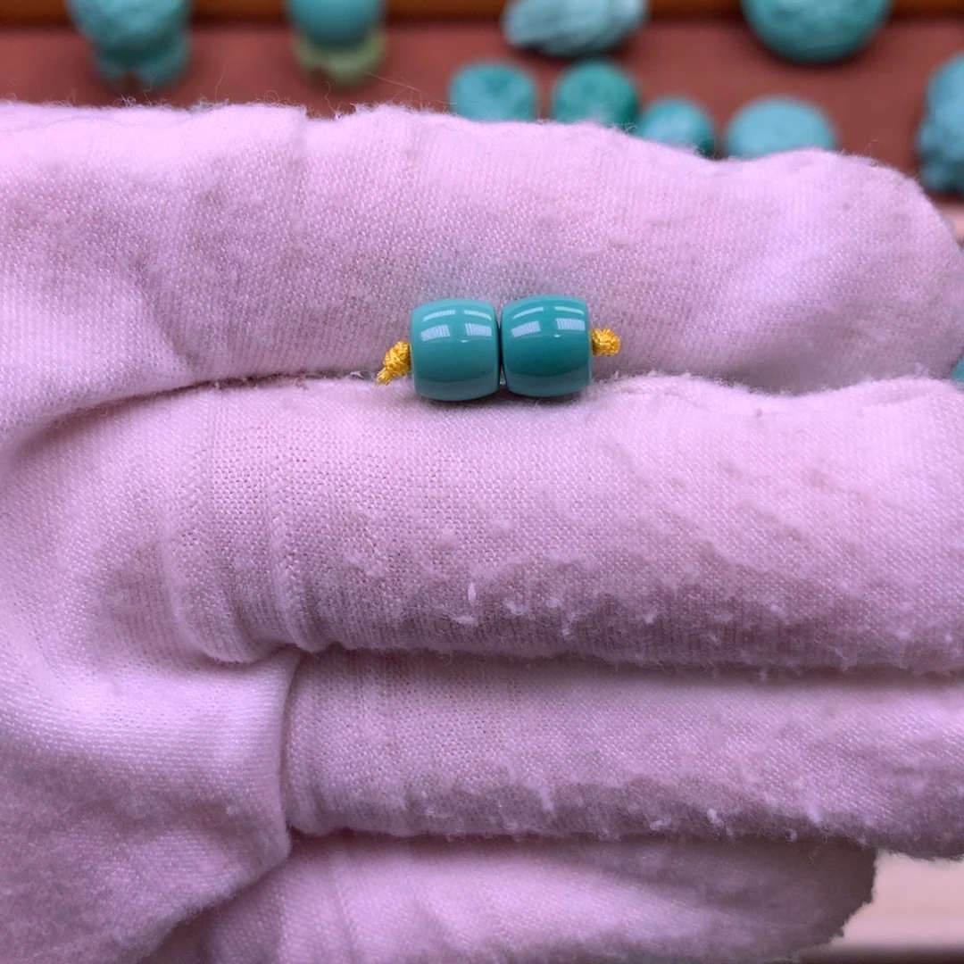 卡7光面直切一对蓝绿