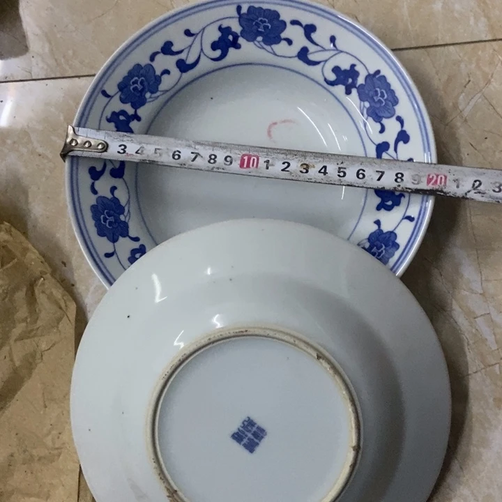 陶2个20厘米芙蓉花深盘