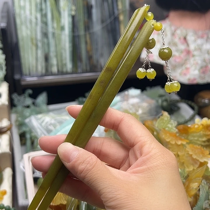 蛇纹石玉未镶嵌发簪