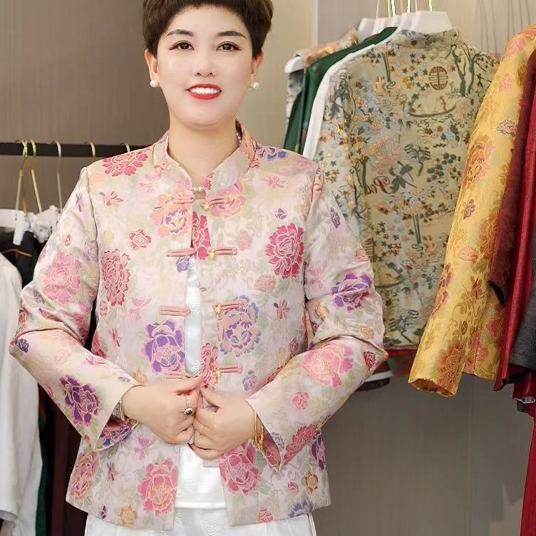 202500023春季新款新中式国风小香风上衣复古立体提花气质外套