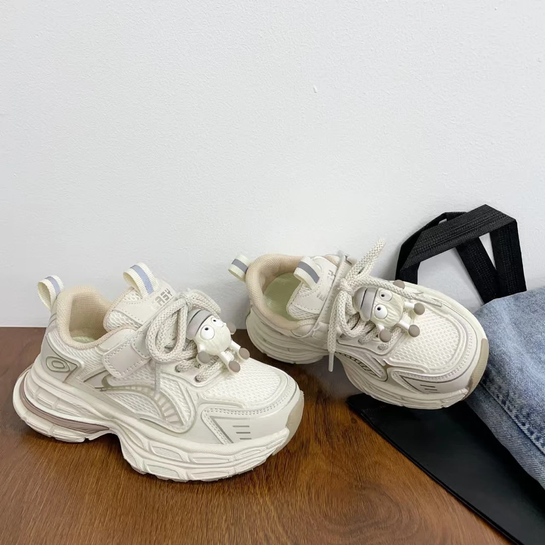 男女厚底童鞋春季运动鞋轻便网面女童透气老爹鞋儿童春秋男童百搭
